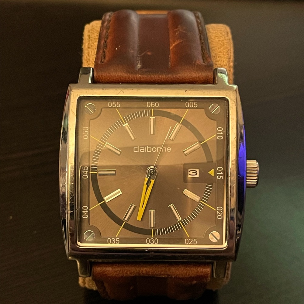 Claiborne Brown Leather Band Watch